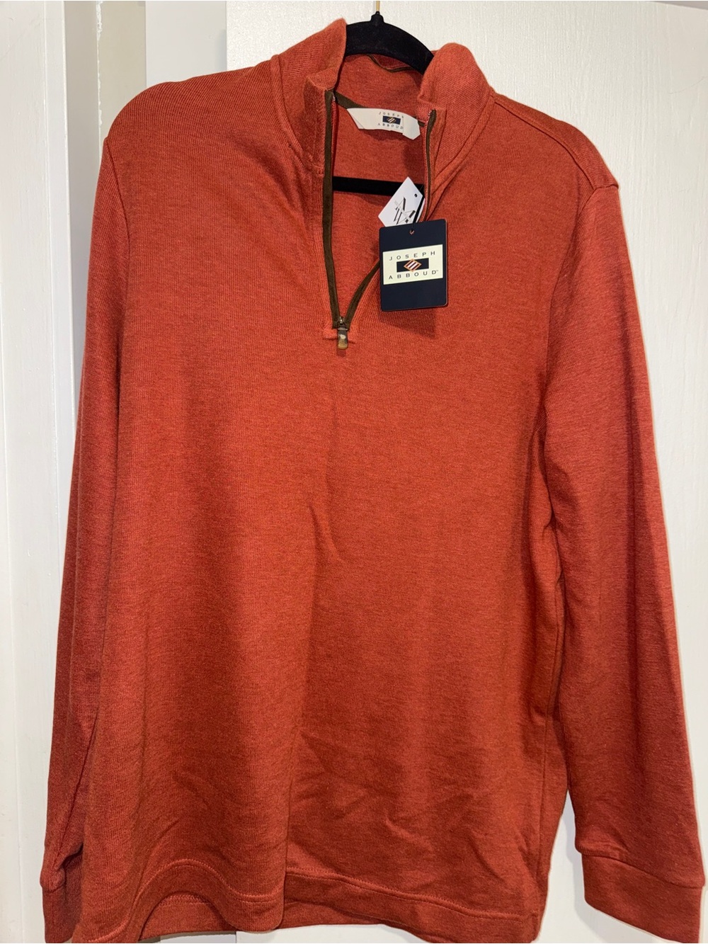Joseph Abboud Men's Burnt Orange Half-Zip Pullover
